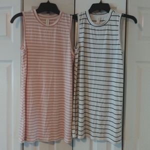 Maison Du Soir Sleeveless Striped Tops